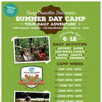 Camping Guide Camp Chandler Tonsmeire - Boys & Girls Clubs of South Alabama in Mobile AL