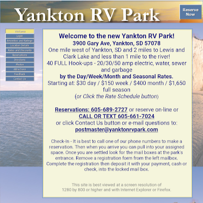 Camping Guide Yankton RV Park in Yankton SD